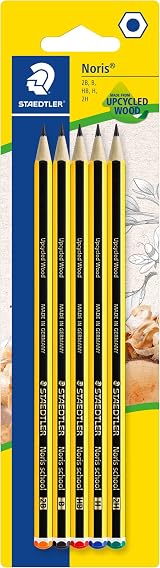 Staedtler Noris 121-S BK5D Pencils Assorted Grades 2B B HB H 2H Pack of 5