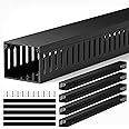 95in (4x L23.6in) Professional Server Rack Cable Management Raceway, Large Capacity H2in x W2.4in Cable Raceway Kit, Electrically Safe PVC, Open Slot Wire Raceway for Under Desk/Computer/Network Cords