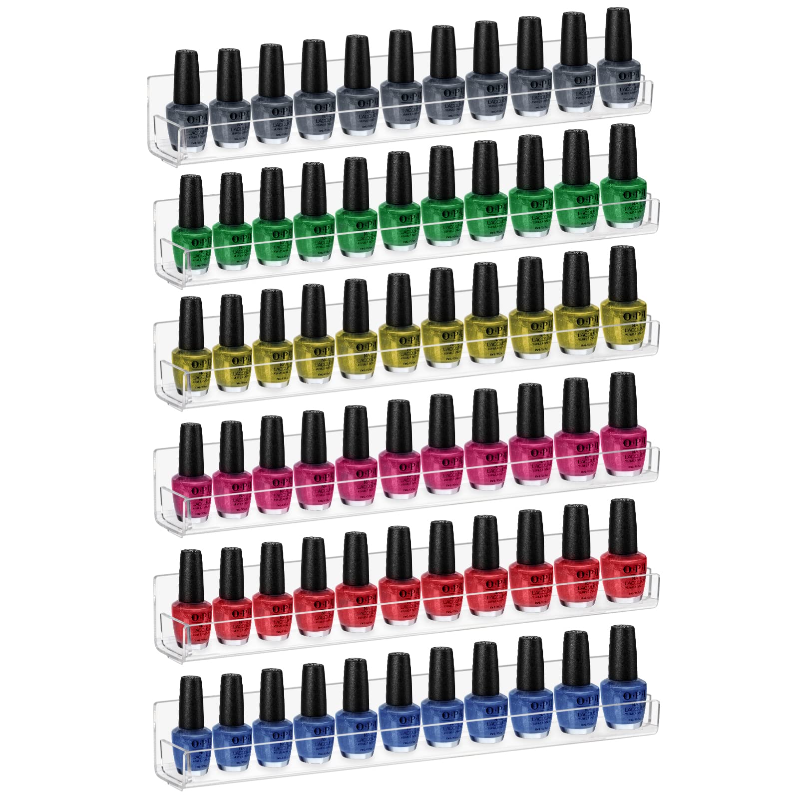 LileZbox Clear Floating Shelves, Wall Mounted Acrylic Invisible Bookshelf, Storage Shelves Display Organizer on kids room, Bathroom, kitchen, bedroom (6, 38 X 4 CM)