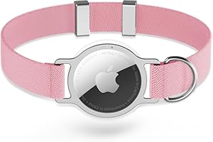 AirTag Cat Collar, Sucegi Ultra Elastic Cat Tracker Collar with Apple Air Tag Holder, [Lightweight][Scratch Resistant] Stepless Adjustable GPS Pet Collar for Cats Kittens (Pink, Pure)