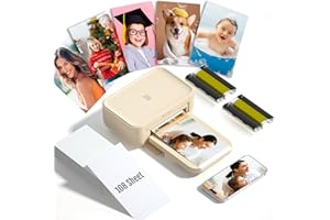 HPRT CP4100 Photo Printer - Portable 4x6 Bluetooth Instant Picture Printer + 108 Sheets & 2 Ribbon, Mobile, Premium Dye Sublimation - 300 DPI Display Resolution - Editing App for Fun, Creative Photos