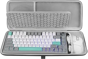GEEKRIA 75% 84-Key Keyboard Case, Hard Shell Travel Carrying Bag, Compatible with Keychron K2 Version 2/ K2/ Q1/ V1, ASUS ROG Azoth 75%, AULA F75 Pro, Redragon K673 PRO