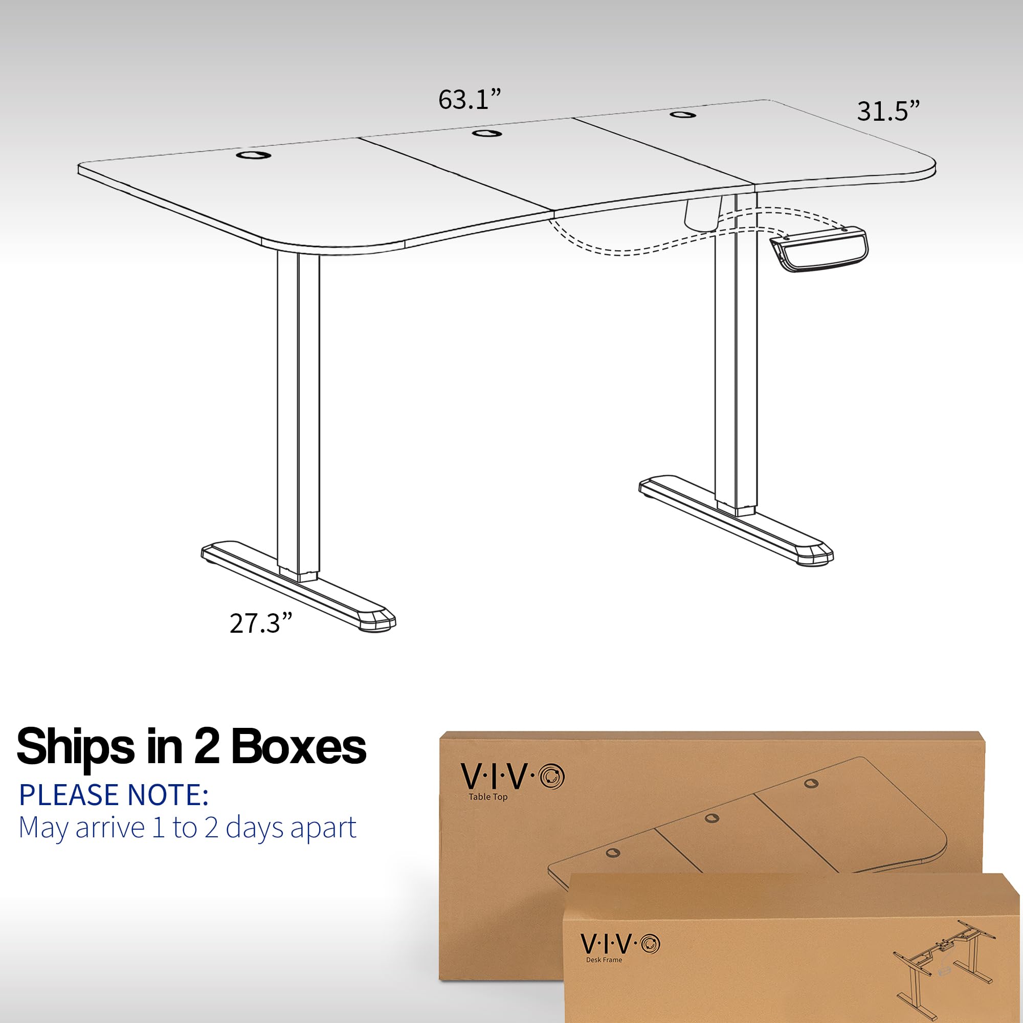 Mua VIVO Electric Height Adjustable 63 x 32 inch Memory Stand Up Desk ...
