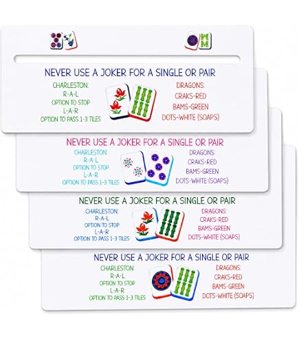 Lot 4 Cartes Mélangeuses Mahjong – 17x13 Cm, PVC 1 Mm, 4 Couleurs Vives, Citations Humoristiques, Voyage