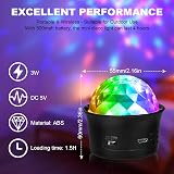 URAQT Disco Lights for Parties Mini USB Strobe Ball with Mirror Glitter Effect view 3