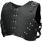 HiiFeuer Medieval Faux Leather Chest Armor, Retro Mercenary Knight Archer Body Armor, Adjustable Vest Armour for Ren Faire