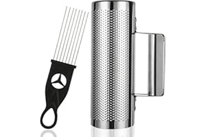 SENENQU 8" x 3" Metal Guiro Instrument with Scraper, Stainless Steel Guiro Shaker, Shaker Musical Instruments, 8" 3" Latin Percussion Instrument Musical Training Tool