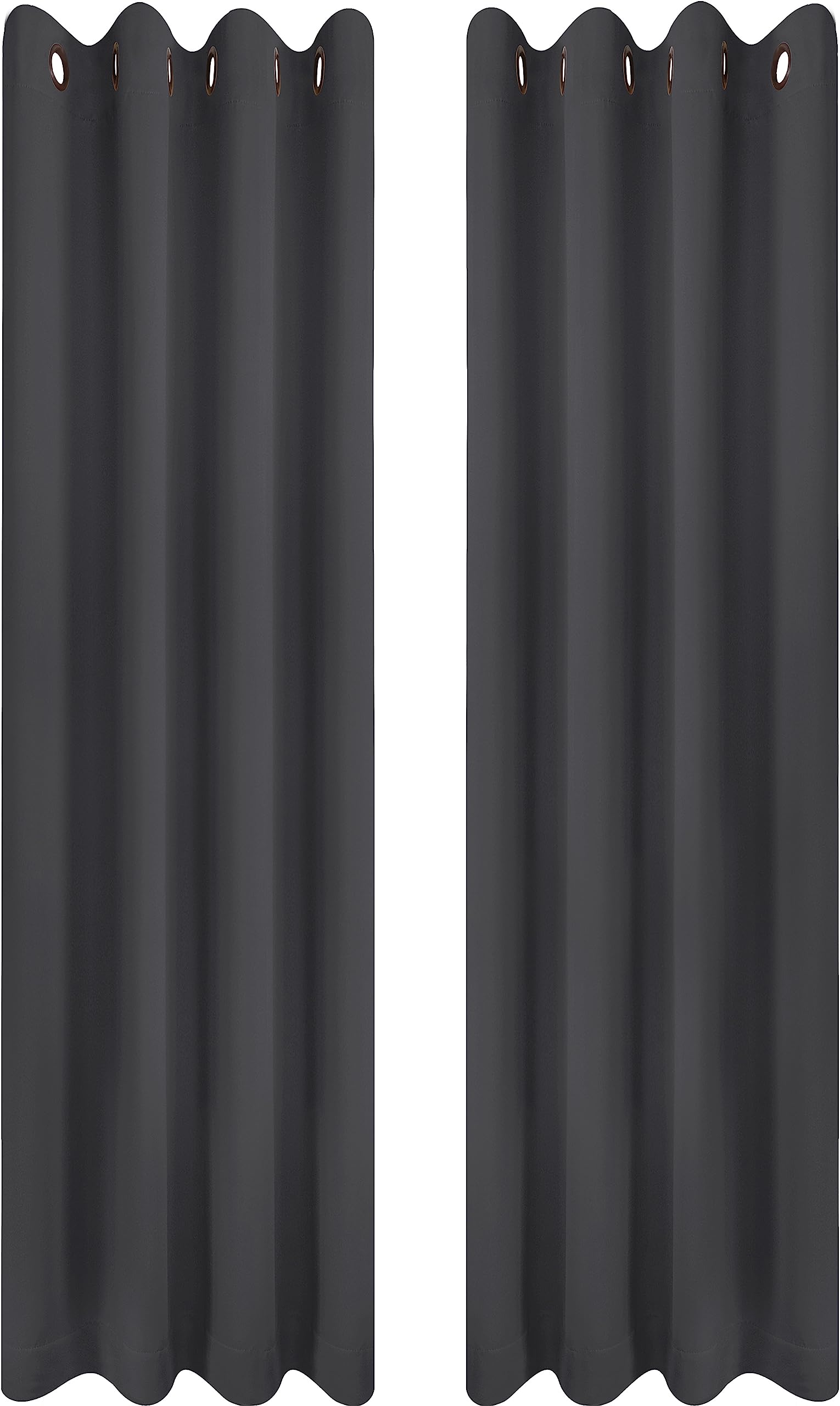 Utopia Bedding Blackout Curtains Grommet Thermal 2 Panels Drapes [Grey, 55 x 102 Inches] Sound Insulated Curtain for Bedroom and Living Room