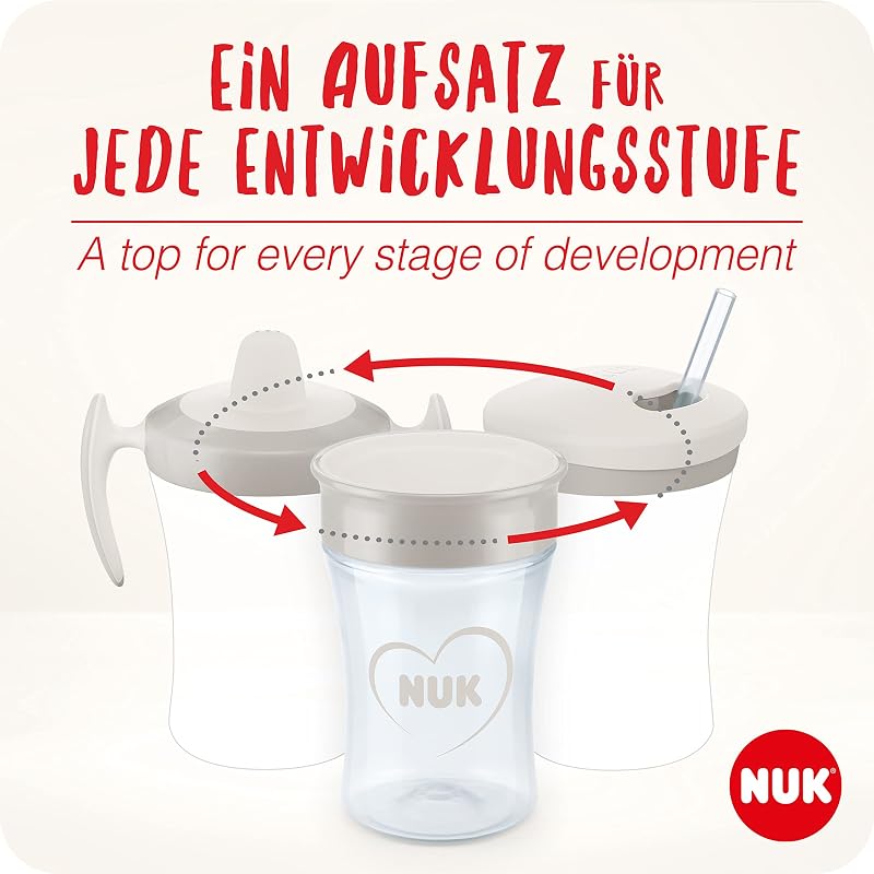 Aprenda a beber caça com treinador, aprendiz (mais de 6 meses), copo mágico 360° (8 meses a partir do jogo) e copo de ação para crianças pequenas (12 meses +), 230 ml, sem BPA, gato amarelo