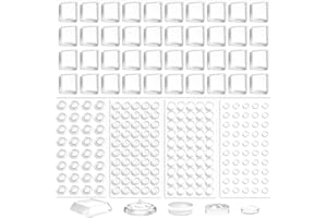 Winsyison 222pcs Bump Dots for Visually Impaired, Mixed Sizes & Shapes Tactile Stickers, Silicone Self-Adhesive Tactile Raised Dots for Blind Elderly Low Vision- Clear