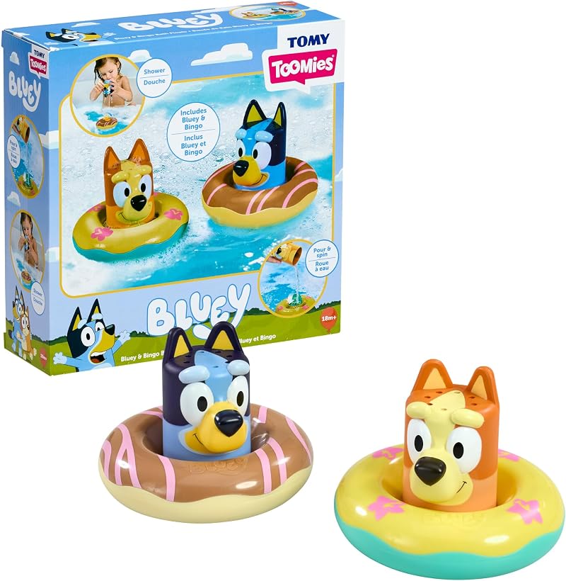 Tomy Toomies Bluey Bath Float 2 Pack Officially Licensed Toddler Toys
