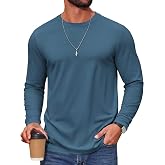 COOFANDY Men's T Shirts Long Sleeve Cotton Blend T-Shirts Crew Neck Soft Casual Basic Tee Shirts