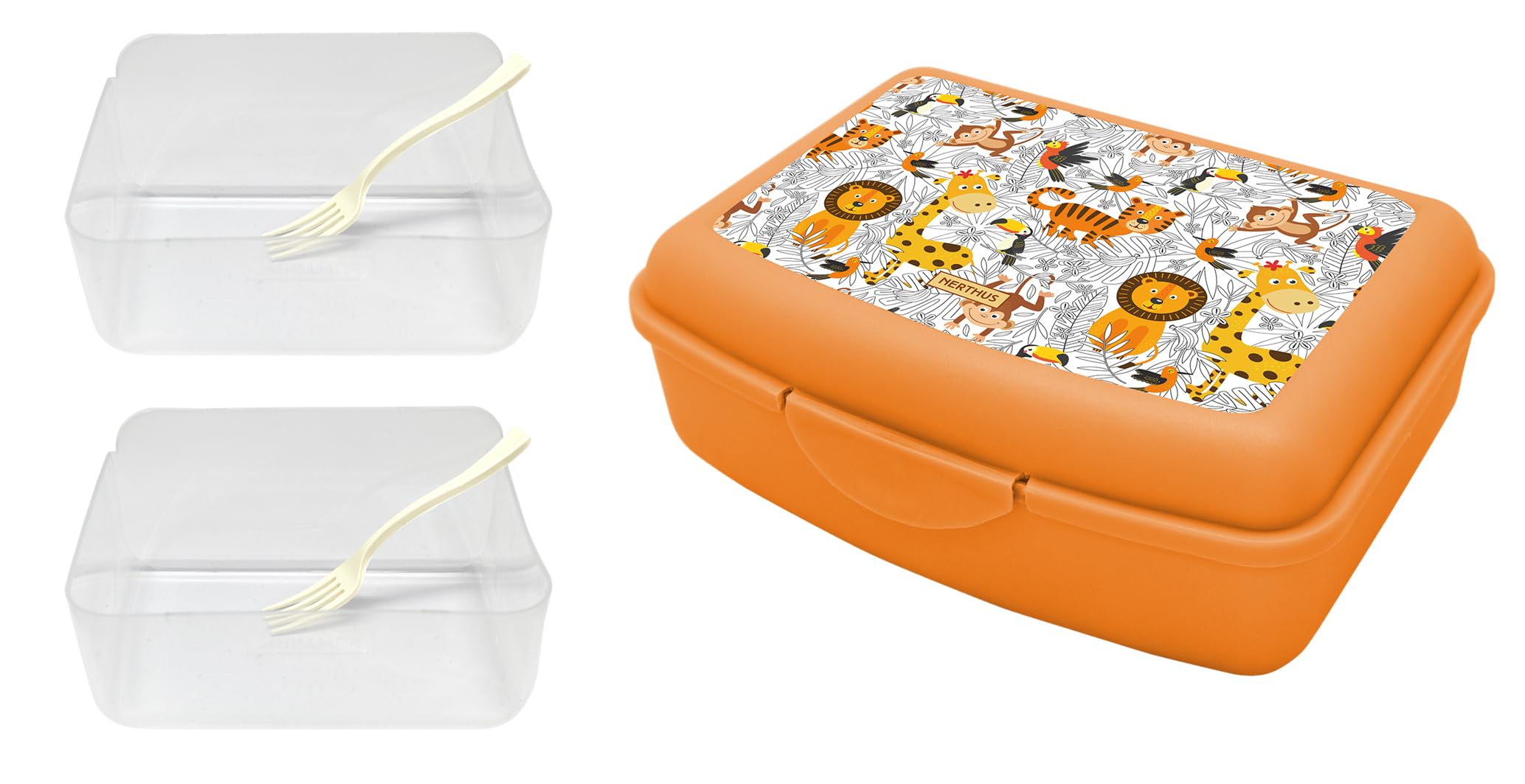 NERTHUS FIH 1291 Kids Lunch Box, Polypropylene, Lions