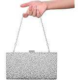 ELABEST Glitter Evening Clutch Bag Single Sided Diamond Bag Crossbody Purse Wedding Party Bag for Women