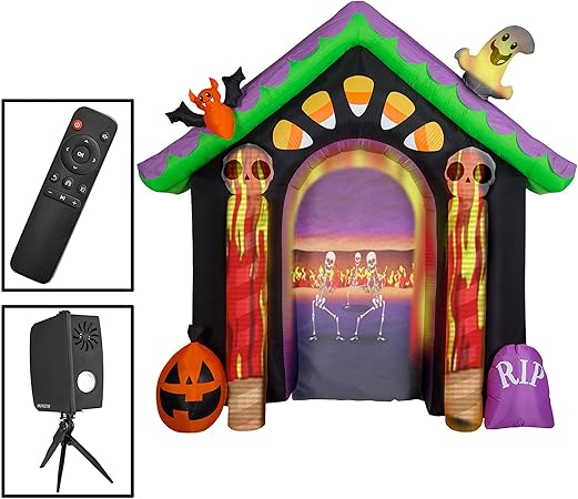 Amazon Com Gemmy 8 6 Feet Tall Living Projection Halloween House