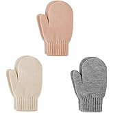 Durio Knit Toddler Mittens - Thick, Soft, Warm Crochet Winter Baby Infant Mittens and Gloves