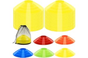 Jyongmer 60 Pcs Disc Cones Training Cones Agility Soccer Cones with Carry Bag for Training, Football, Basketball, Kids, Sports, Field Cone Markers and Other Sports and Games