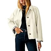 Tankaneo Womens Cropped Trench Coat Lightweight Single Breasted Jacket Fall Windbreaker Fashion Outerwear