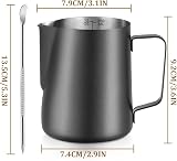 Showvigor 12oz 350ml Milk Frothing Pitcher Stainless Steel with Decorating Pen view 2