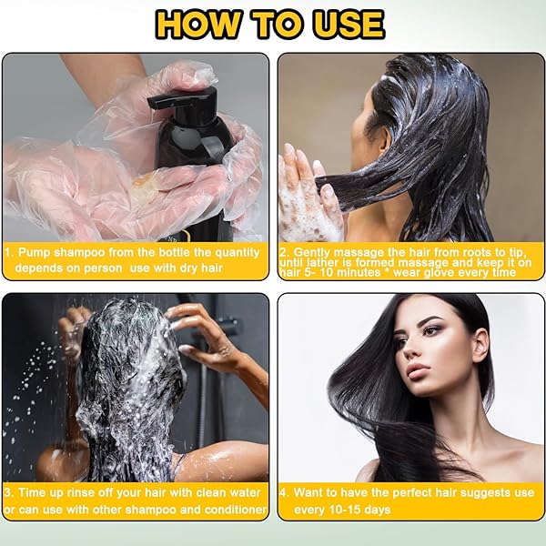 HAIR DYE SHAMPOO 3 IN 1, HERBAL SHAMPOO HAIR DYE FOR WOMEN MEN, GREY COVERAGE SHAMPOO 500ML (BLACK)