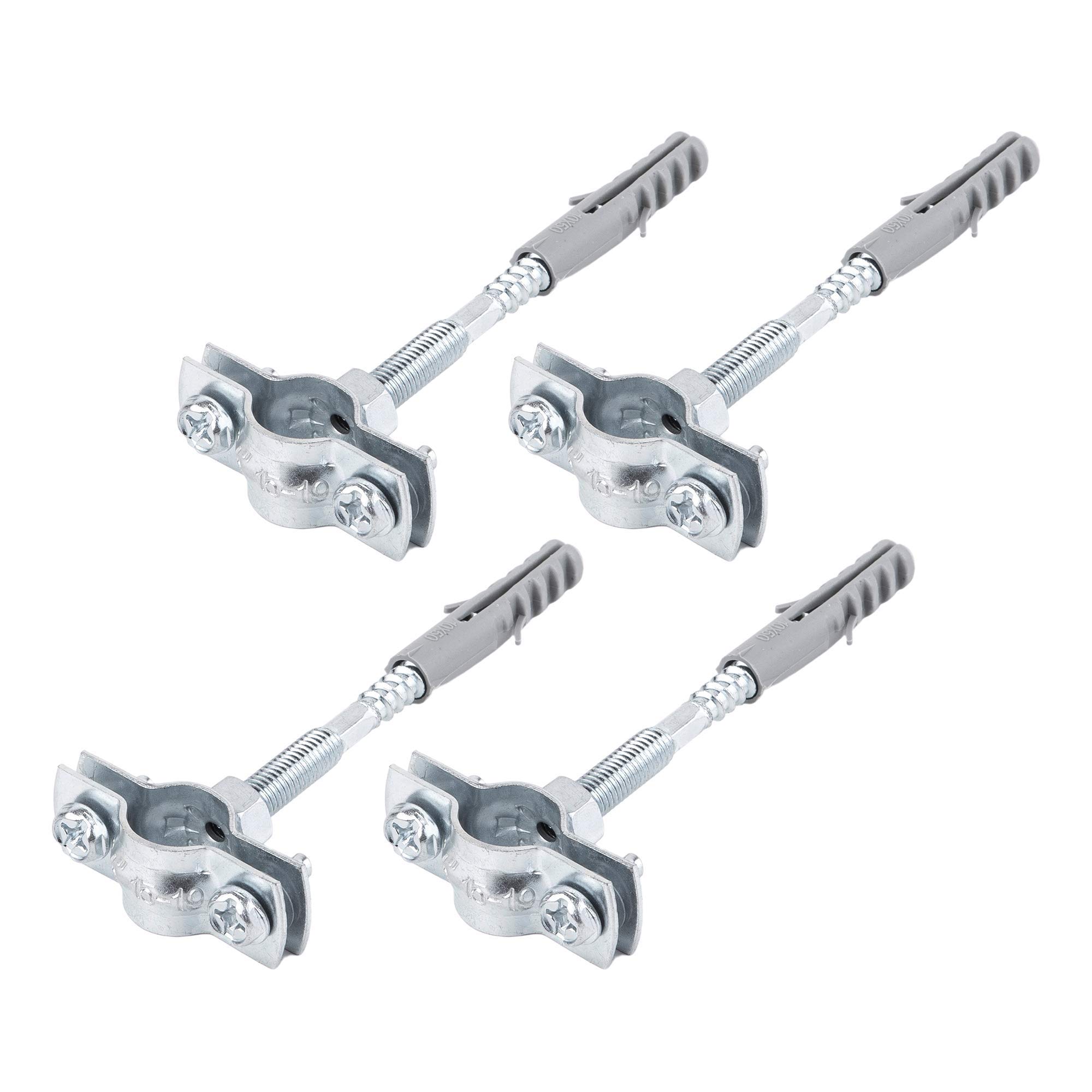 Specialist Pipe Clamp, Pack of 4, Silver, Ø 15-19 mm