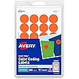 Avery Printable Color Coding Round Labels, 3/4 Inch Diameter, Orange, 1,008 Customizable Labels (05465)
