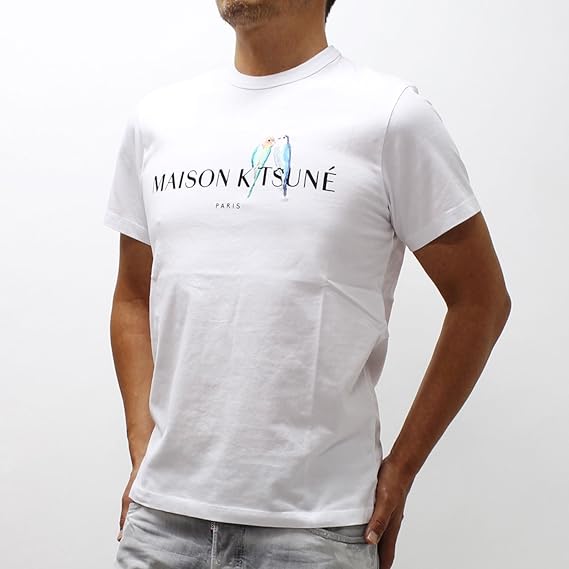 Amazon メゾン キツネ Maison Kitsuneインコ刺繍 半袖tシャツ ホワイト Am At1501 White サイズ Xl 並行輸入品 Tシャツ カットソー 通販
