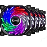CP3 120mm 3-Pin Case Fan 5 Fixed Color LED Low Noise Computer Fans High Performance PC Fan with Hydraulic Bearing for Gaming