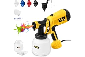 YESMRO Paint Sprayer,700W HVLP Electric Paint Spray Gun with 4 Nozzles & 3 Patterns,Paint Sprayers for Home Interior and Exterior, Furniture, Fence, Walls, DIY Works etc.