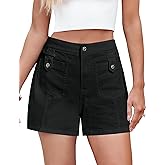 luvamia Jean Shorts for Women High Waisted Wide Leg Elastic Waist Stretchy Denim Jorts Summer Causal Shorts with Pockets