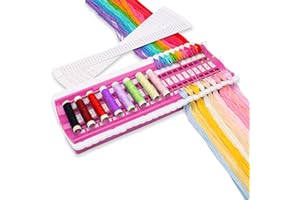 Floss Organizer Embroidery 30 & 50 Position, Boyistar Embroidery Thread Organizers Shelf for Cross Stitch Tool, Sewing Thread Holder with 15 Cards Embroidery Organizer for Floss, Needle