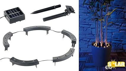 Lunartec Pflanzenstrahler: Solar-Rundum-Licht für Pflanzen, 15 LEDs, Dämmerungssensor, IP44 (LED Blumentopf)