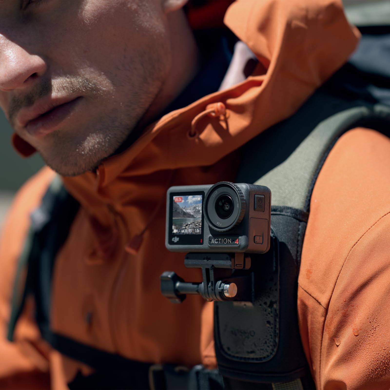 DJI Osmo Action 4 Hiking Combo - 4K Action Camera with 1/1.3-Inch Sensor, 155º FOV, Magnetic Quick Release, 2 Batteries Bring Longer Life, Mini Extension Rod, Backpack Strap Mount, Vlog Camera