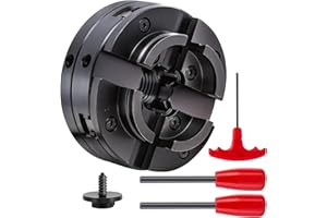 CXRCY 4Inch Lathe Chuck for Woodworking, 4 Jaw Self-Centering Wood Lathe Chuck Set with 1"x8TPI Thread