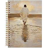 SNNDER Jesus Notebook, Church Notes Notebook, Prayer Journal for Woman, Jesus Hardcover Spiral Notebook 5.5x8.3 Inch