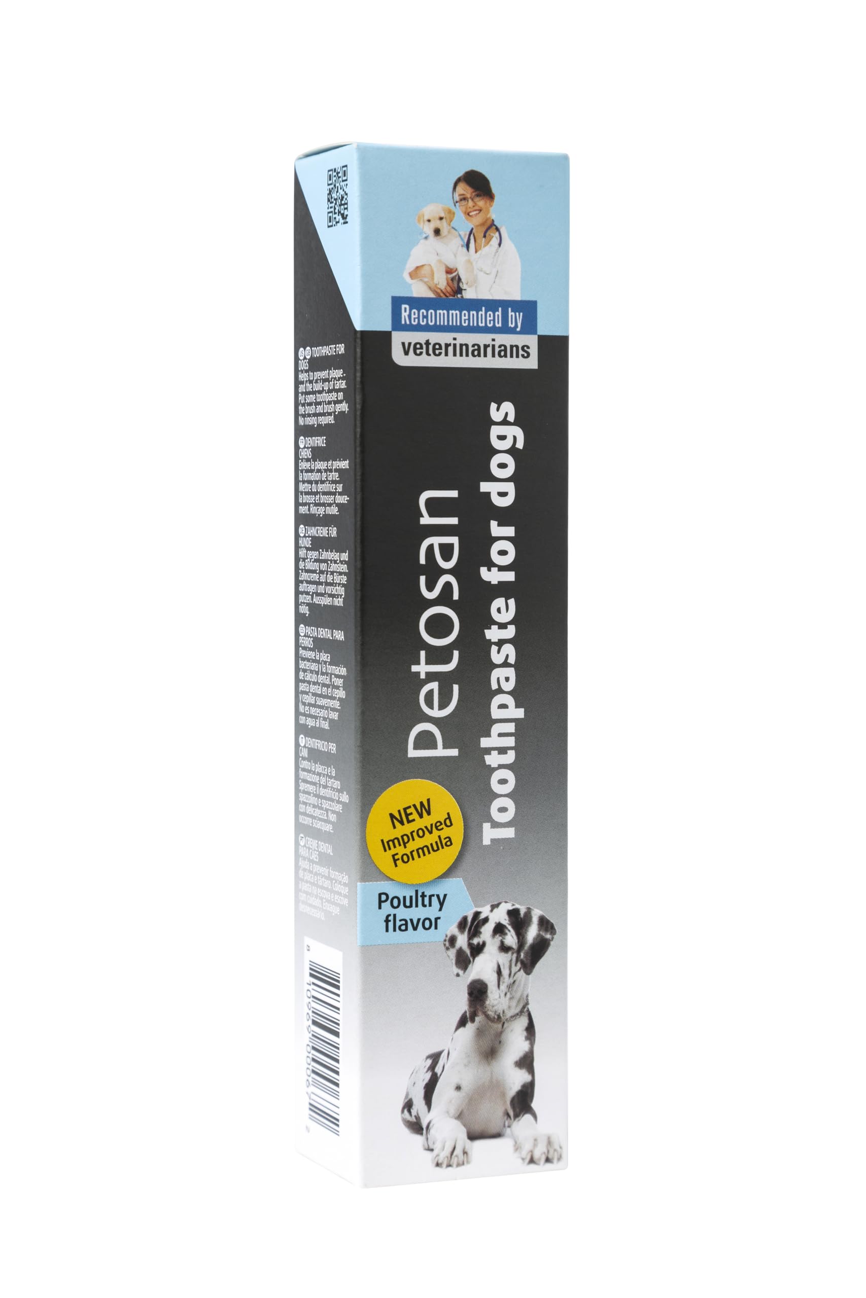 Petosan Poultry Flavour Toothpaste for Dogs - Anti-Tartar, Plaque Control, Vet-Approved, 70 Grams - Fresh Breath and Oral Hygiene for All Dog Breeds