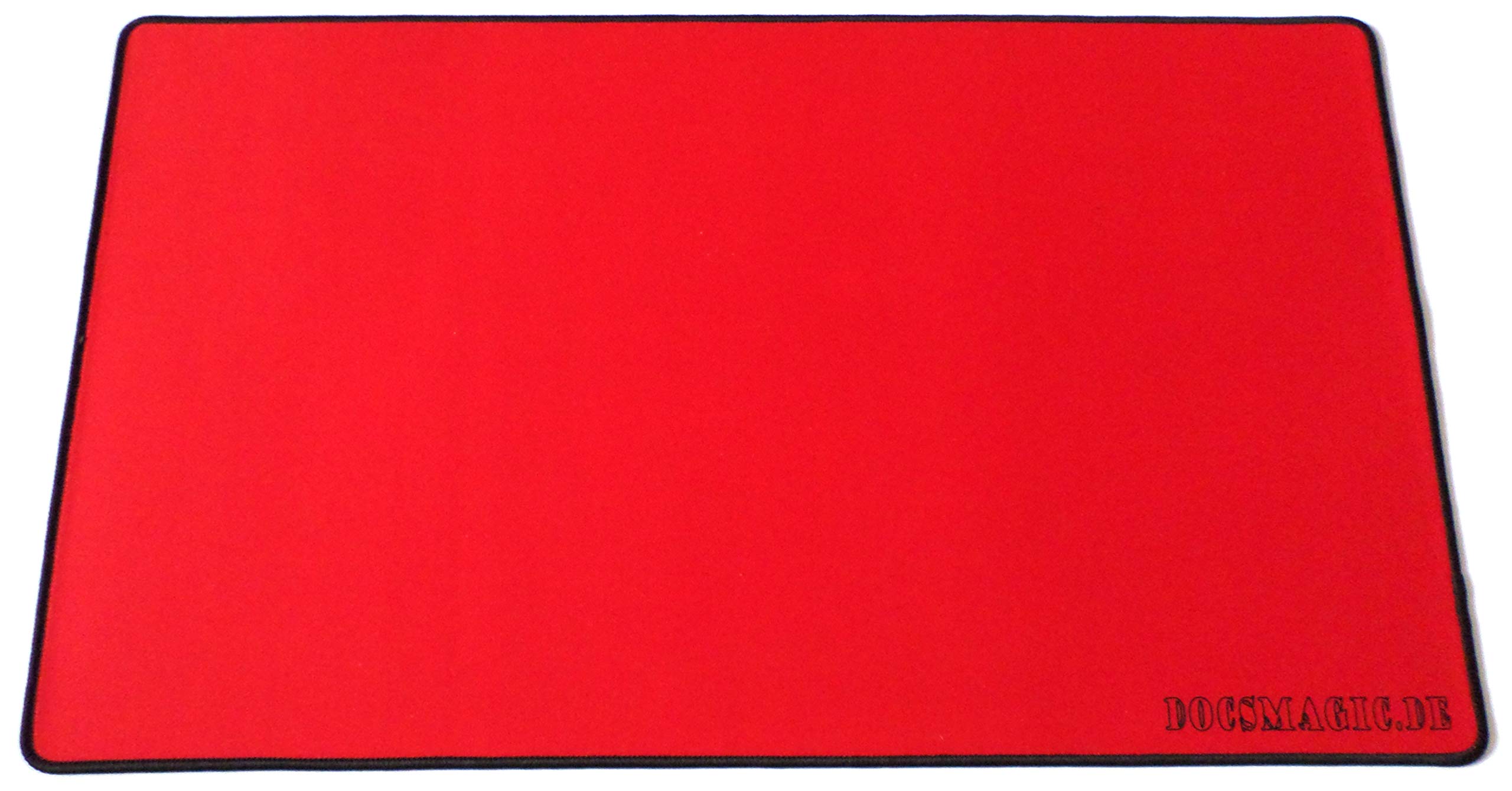 docsmagic.de Premium Playmat Red - 60 x 34 cm Stitched 3mm