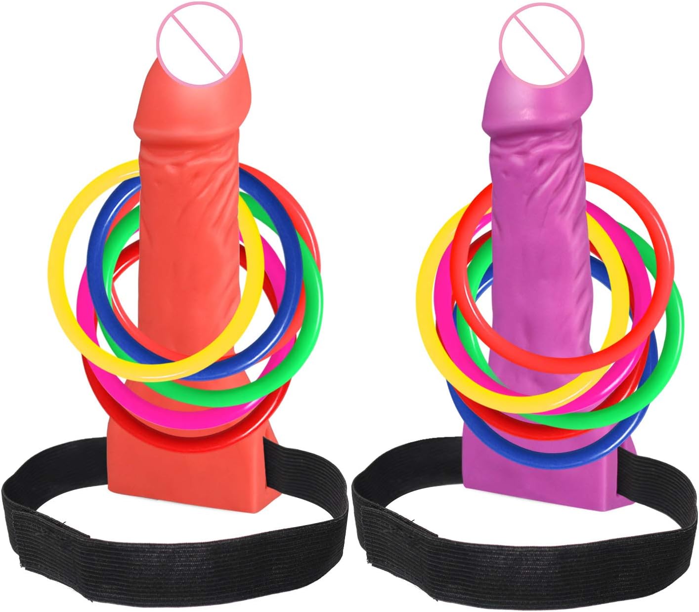 Flow.month Bachelorette Party Favors Toys Head Ring Girls Night Out Hen Party Games-Ring Toss Hoopla Games Set Funny Ring Toss Game Set, Girls Night Party Novelty Toys