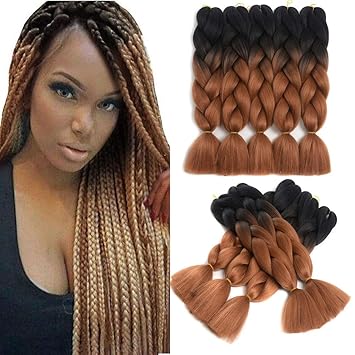 Amazon Com 5 Pieces Dalin Ombre Synthetic Braiding Hair