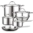 Cooks Standard Multi-Ply Clad Stainless Steel Cookware Set, 9 Piece, Silver