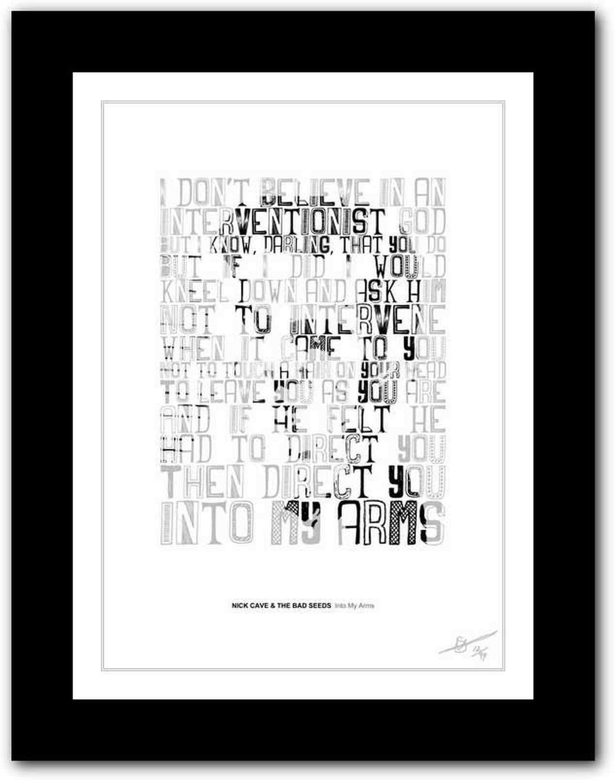 NICK CAVE Into My Arms - A3 song lyric typography poster art limited edition print #60