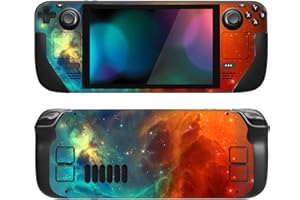 PlayVital Full Set Protective Skin Decal for Steam Deck LCD, Custom Stickers Vinyl Cover for Steam Deck OLED - Orange Star Un