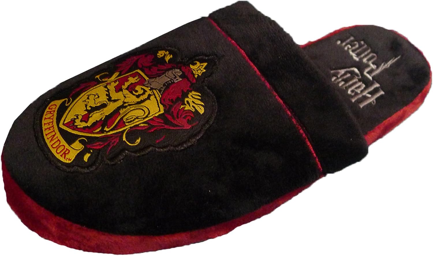Harry Potter Groovy Uk Gryffindor Adult Mule Slippers, 8/10 UK, Black/Burgundy, Black Burgundy