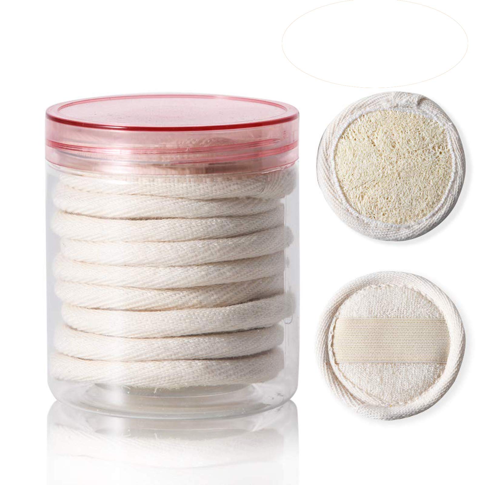 10 Pcs Exfoliating Loofah Sponge Pads, Face Loofah Exfoliator, Natural Luffa Sponge for Cleansing and Exfoliating Facial Skin, Perfect for Bath Spa