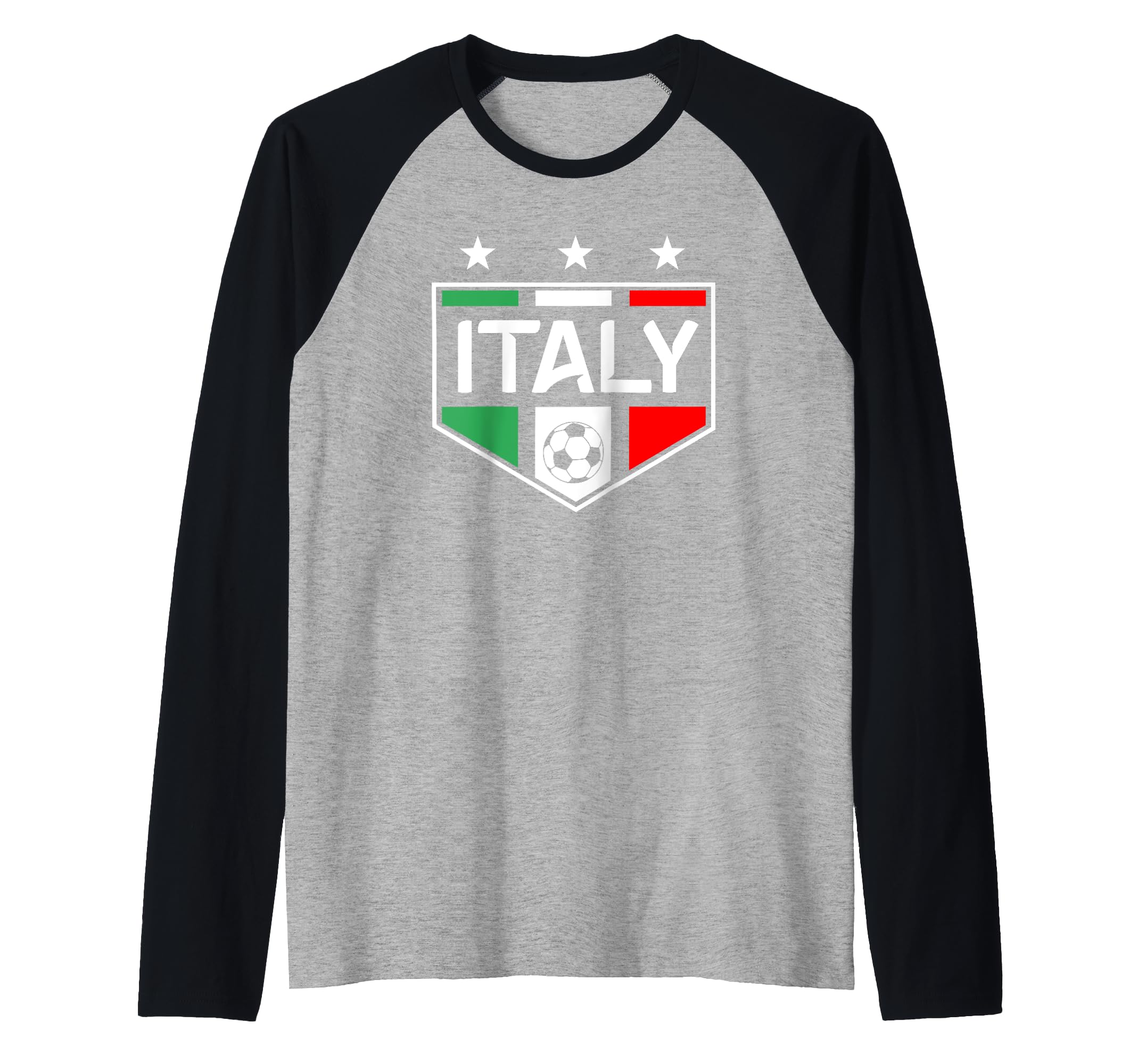 Trendy Italy 3 Star Crest Raglan Baseball Tee