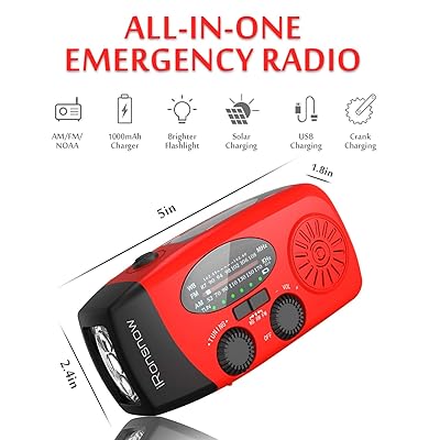 Buy Classic Version Ironsnow Solar Emergency Noaa Weather Radio Dynamo Hand Crank Self Powered Am Fm Wb Radios 3 Led Flashlight 1000mah Smart Phone Charger Power Bank Red Online In Jordan B00wif2t7c