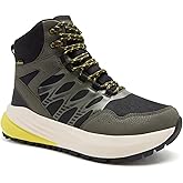 Men's Orthopedic Wide Waterproof Hiking Boots: Comfortable Plantar Fasciitis Work Walking Running Trekking Shoes, Orthotic Non Slip Flat Feet Mid Ankle Support Trail Sneakers for Foot Pain Relief