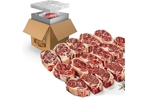 DEN'S HOT DOGS Grumpy Butcher Prime Beef Ribeye Steaks, 16 pack (14 oz each) - Prime Steak House Quality Rib Eye - Bulk Steak