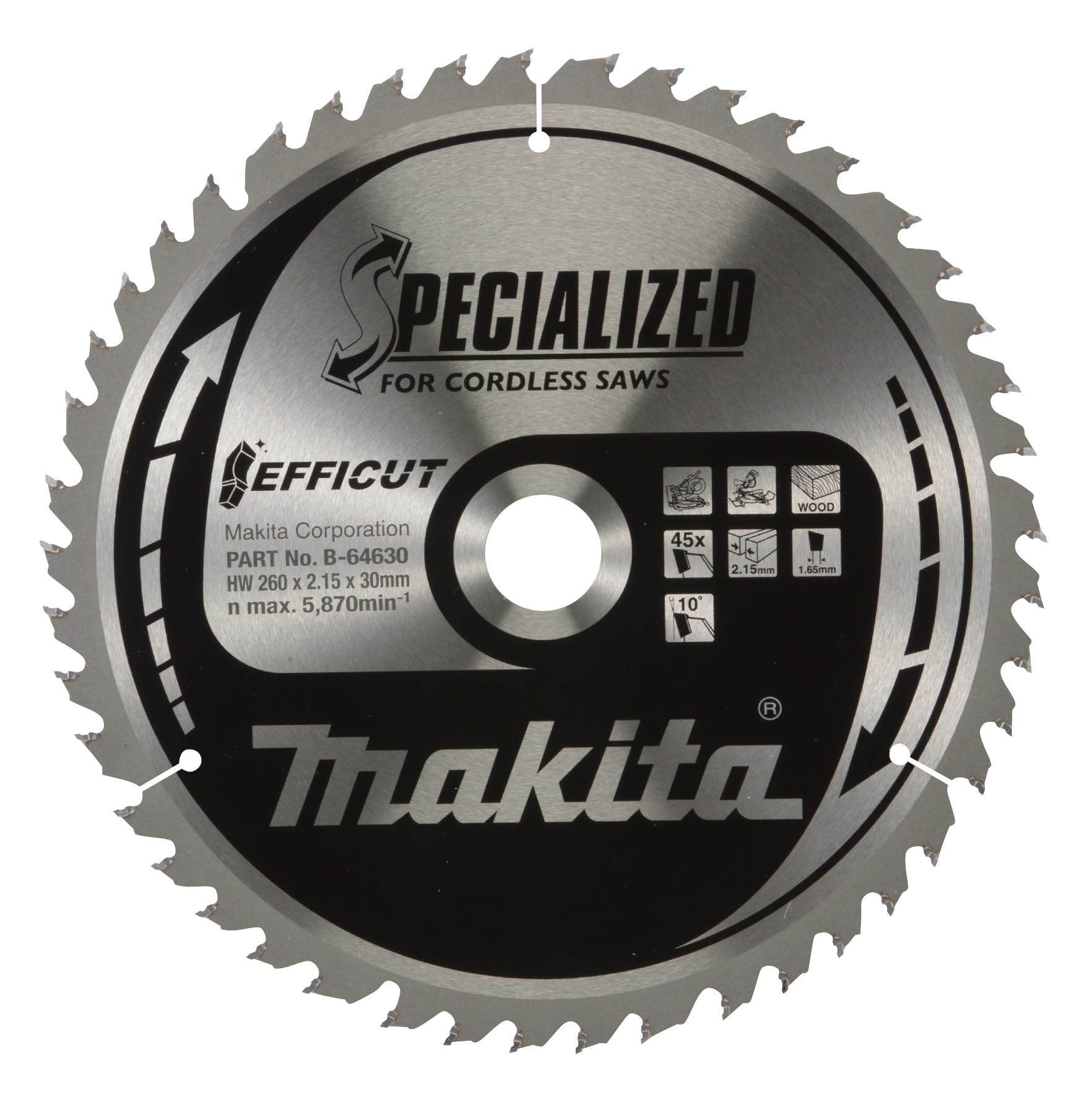 Makita B-64630 TCT Efficut Saw Blade 260x30x45T
