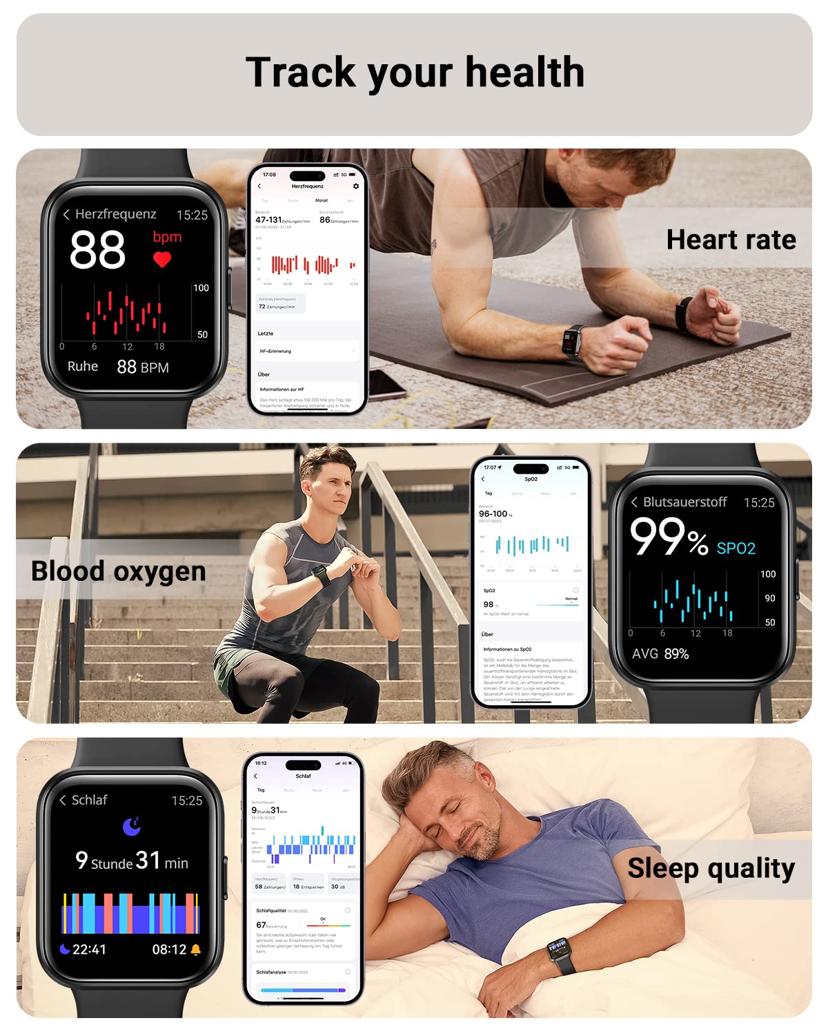 Smart Watch for Men Android & iPhone, Alexa Built-in, 1.8
